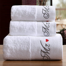 Load image into Gallery viewer, 5 Star Hotel Luxury Embroidery White Bath Towel Set 100% Cotton Large Beach Towel Brand Absorbent Quick-drying Bathroom Towel