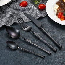 Load image into Gallery viewer, 4PC/Set Stainless Steel Upscale Gold Plated Dinnerware Western Dinner Flatware Golden Cutlery Knife Fork Spoon Coffee Spoon Set
