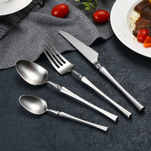 Load image into Gallery viewer, 4PC/Set Stainless Steel Upscale Gold Plated Dinnerware Western Dinner Flatware Golden Cutlery Knife Fork Spoon Coffee Spoon Set