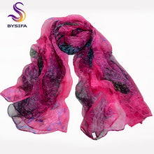 Load image into Gallery viewer, New Blue Orange Silk Scarf Printed 2016 New Brand 100% Pure Silk Scarves Wraps Spring Autumn Female Large Size Long Scarves