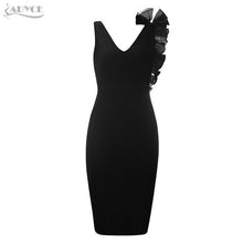 Load image into Gallery viewer, 2019 New Summer Bodycon Bandage Dress Women Sexy Black V-Neck Ruffles Mesh Backless Vestidos Celebrity Evening Party Dress