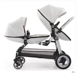 Free Shipping  Luxury Twin Baby Stroller High Landscape Pram Folding Carriage