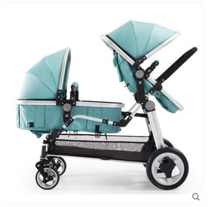 Free Shipping  Luxury Twin Baby Stroller High Landscape Pram Folding Carriage