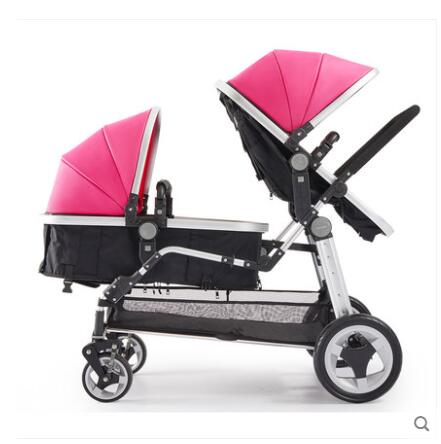 Free Shipping  Luxury Twin Baby Stroller High Landscape Pram Folding Carriage