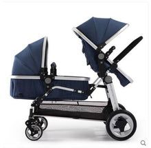 Load image into Gallery viewer, Free Shipping  Luxury Twin Baby Stroller High Landscape Pram Folding Carriage