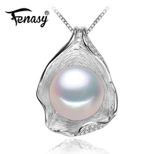 Load image into Gallery viewer, FENASY charm Shell design Pearl Jewelry,Pearl Necklace Pendant,925 sterling silver jewelry ,fashion necklaces for women 2018 new