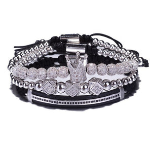 Luxury Jewelry CZ Polygon Ball and crown 3 piece set