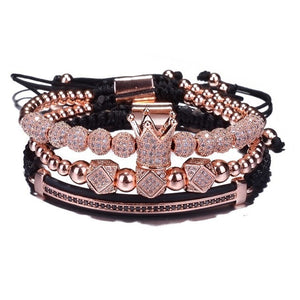 Luxury Jewelry CZ Polygon Ball and crown 3 piece set