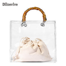 Load image into Gallery viewer, DIINOVIVO Fashion Transparent Bag Women Bamboo Top-handle Ladies Hand Bags Simple Designer Womens Handbags and Purses WHDV0969