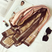 Load image into Gallery viewer, Spring  Luxury Silk Scarf For Women Geometric Print Bandana New Fashion Scarves Female Beach Towel Winter Shawl and Wrap Hijab