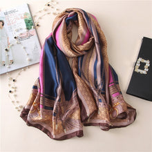 Load image into Gallery viewer, Spring  Luxury Silk Scarf For Women Geometric Print Bandana New Fashion Scarves Female Beach Towel Winter Shawl and Wrap Hijab