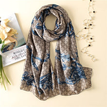 Load image into Gallery viewer, Spring  Luxury Silk Scarf For Women Geometric Print Bandana New Fashion Scarves Female Beach Towel Winter Shawl and Wrap Hijab