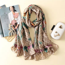 Load image into Gallery viewer, Spring  Luxury Silk Scarf For Women Geometric Print Bandana New Fashion Scarves Female Beach Towel Winter Shawl and Wrap Hijab