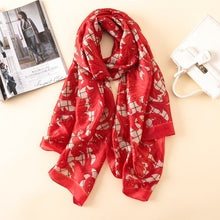 Load image into Gallery viewer, Spring  Luxury Silk Scarf For Women Geometric Print Bandana New Fashion Scarves Female Beach Towel Winter Shawl and Wrap Hijab