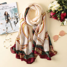 Load image into Gallery viewer, Spring  Luxury Silk Scarf For Women Geometric Print Bandana New Fashion Scarves Female Beach Towel Winter Shawl and Wrap Hijab