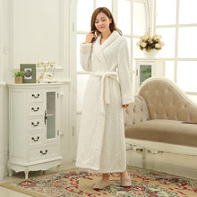 Load image into Gallery viewer, Winter Lovers Adult Stitch Flannel Soft Bathrobe Thicken Women/Men Luxury Nightgown Home Clothes Warm Bath Robes Dressing Gowns