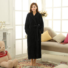 Load image into Gallery viewer, Winter Lovers Adult Stitch Flannel Soft Bathrobe Thicken Women/Men Luxury Nightgown Home Clothes Warm Bath Robes Dressing Gowns