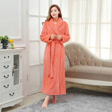 Load image into Gallery viewer, Winter Lovers Adult Stitch Flannel Soft Bathrobe Thicken Women/Men Luxury Nightgown Home Clothes Warm Bath Robes Dressing Gowns