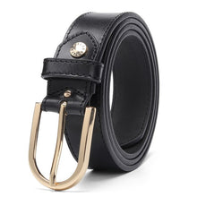 Load image into Gallery viewer, Luxury Women Genuine Leather Belt  Italian Leather For Women Pin Buckle Female Cowskin Black Belt 100% Leather High Quality
