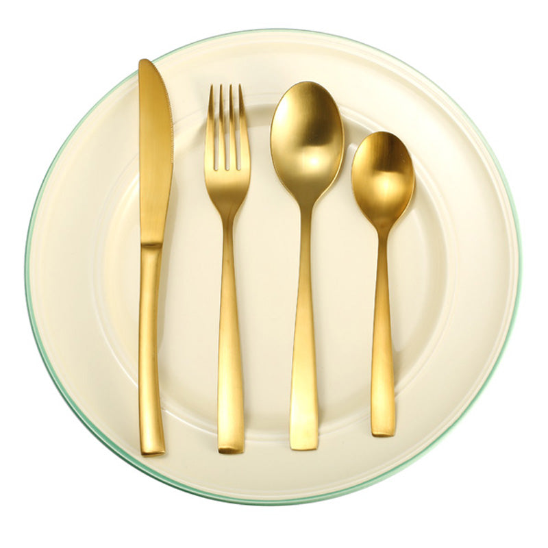 4pcs/set Dinnerware Set Stainless Steel Food Grade Gold Flatware Dinnerware Cutlery Tableware Set Dinner Fork+Knife+2xSpoon