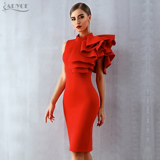 ruffle bodycon midi dress Chic Green Dress - Backless Dress - Midi Dress - Bodycon Dress
