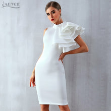 Load image into Gallery viewer, Summer Women White Ruffles Bodycon Midi Dress