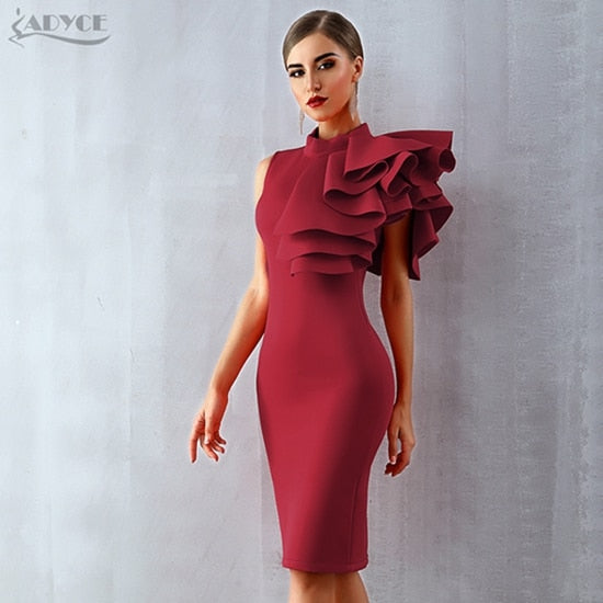 Summer Women White Ruffles Bodycon Midi Dress Luxurious Living for Life Summer Women White Ruffles Bodycon Midi Dress Luxurious Living for Life