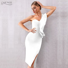Load image into Gallery viewer, 2019 New Summer Women Bandage Dress Celebrity Evening Party Dresses Sexy One Shoulder Ruffles Bodycon Club Dress Vestidos