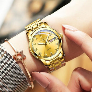 Waterproof Auto Date Silver Steel Mens Watch