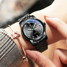 Load image into Gallery viewer, Waterproof Auto Date Silver Steel Mens Watch