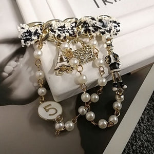 Camellia  Luxury Brand jewlery  style flowers Lapel Pins No 5 pearls Brooches flower Broche Broach Jewelry for Women