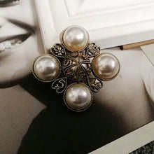 Load image into Gallery viewer, Camellia  Luxury Brand jewlery  style flowers Lapel Pins No 5 pearls Brooches flower Broche Broach Jewelry for Women