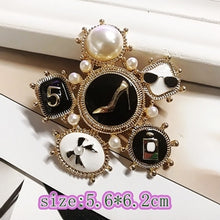 Load image into Gallery viewer, Camellia  Luxury Brand jewlery  style flowers Lapel Pins No 5 pearls Brooches flower Broche Broach Jewelry for Women