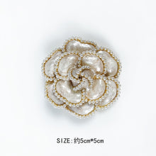 Load image into Gallery viewer, Camellia  Luxury Brand jewlery  style flowers Lapel Pins No 5 pearls Brooches flower Broche Broach Jewelry for Women