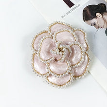 Load image into Gallery viewer, Camellia  Luxury Brand jewlery  style flowers Lapel Pins No 5 pearls Brooches flower Broche Broach Jewelry for Women