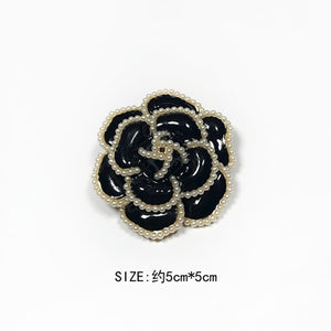Camellia  Luxury Brand jewlery  style flowers Lapel Pins No 5 pearls Brooches flower Broche Broach Jewelry for Women