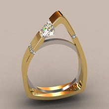 Load image into Gallery viewer, Small Crystal Zircon Stone Luxury Fashion Yellow Gold  Promise  Rings For Women