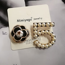 Load image into Gallery viewer, Camellia  Luxury Brand jewlery  style flowers Lapel Pins No 5 pearls Brooches flower Broche Broach Jewelry for Women