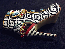 Load image into Gallery viewer, Summer Peep Toe Multicolors Beadings  Ankle Boots